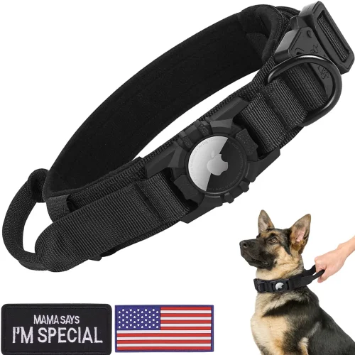 AirTag Dog Collar, with Handle Metal Buckle