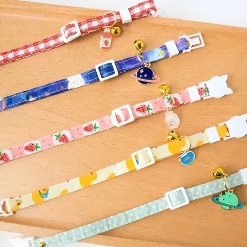 Personalize Cat Collar with Bell Safety Buckle Engraved ID Tag