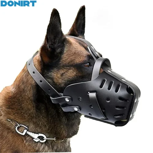 Leather Pet Dog Basket Muzzles