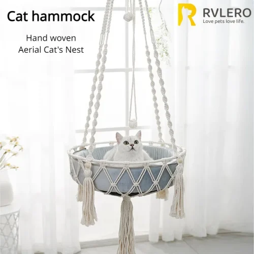 New Pet Hammock Cat Swing Hand Woven Cotton