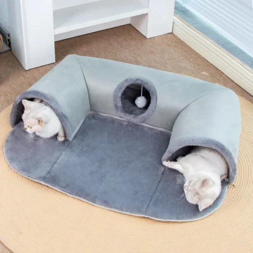 Cozy Cat Tunnel Bed 3-in-1 Play Mat Small to Medium Cats Dog