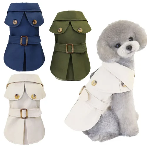 British Style Dog Coat Jacket Short Sleeve